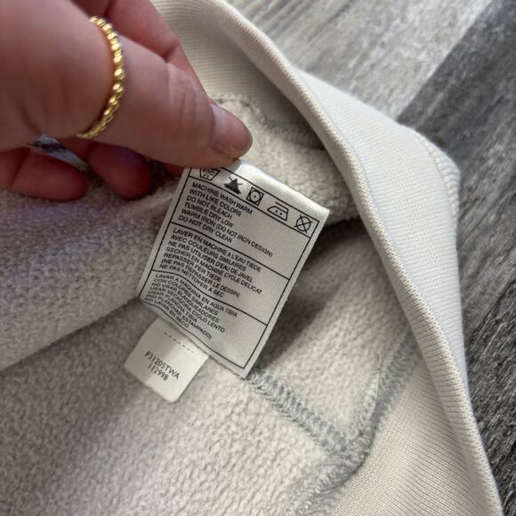 Vintage Y2K Nike White Mens XXL Full Zip Spell Out Swoosh Ribbed Pocket Hoodie - Picture 10 of 11